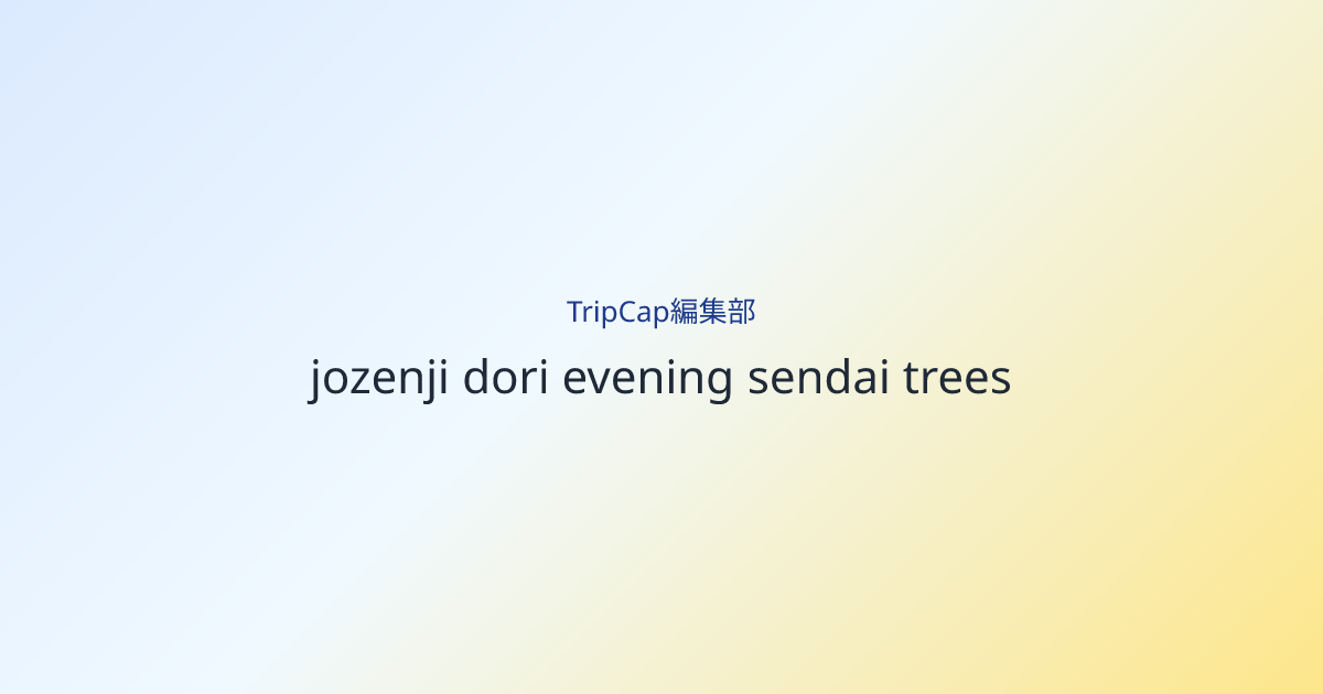 定禅寺通の木陰から始めると、夕方の密度がやさしい